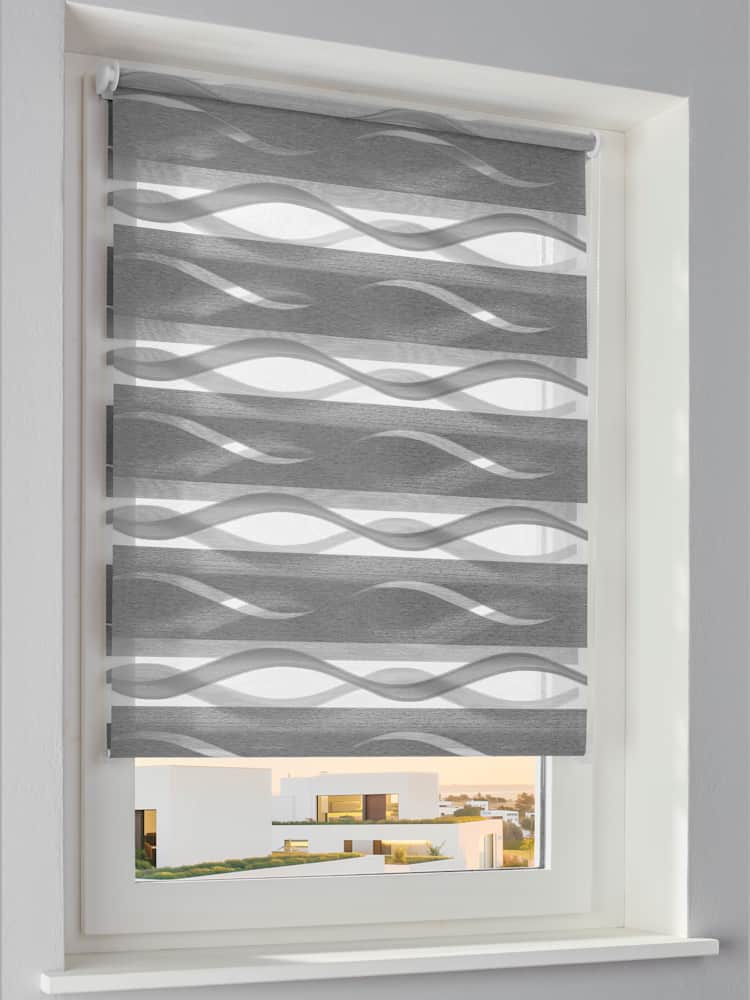 Double enrouleur, gris moyen uni, taille 210x80 cm, helline home - helline