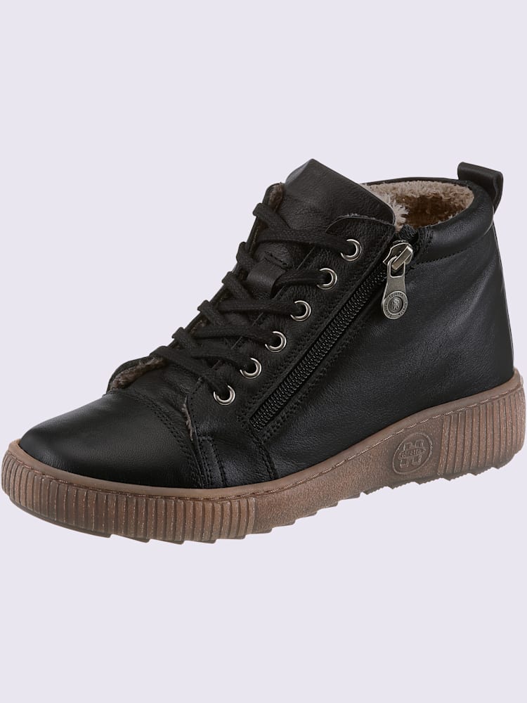 Bottines largeur g*, couleur : noir uni, taille 37, marque airsoft modern+, 100% cuir lisse - helline