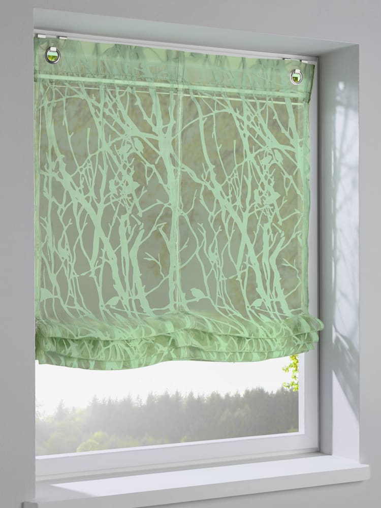 Store-bateau 5 largeurs disponibles, couleur : vert moyen uni, taille 140x120 cm, marque helline home, 75% viscose;25% polyester - helline