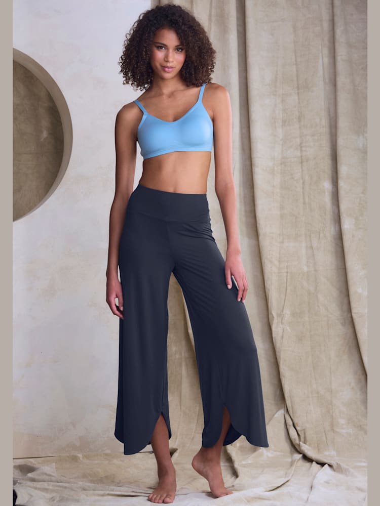 Pantalon large jupe-culotte détente pour la maison, couleur bleu, taille 52, marque LASCANA - helline