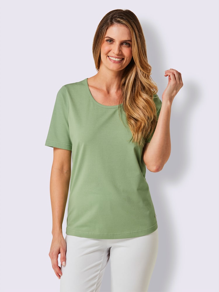 T-shirt jersey fin, couleur vert, taille 46/48, marque feel good - helline
