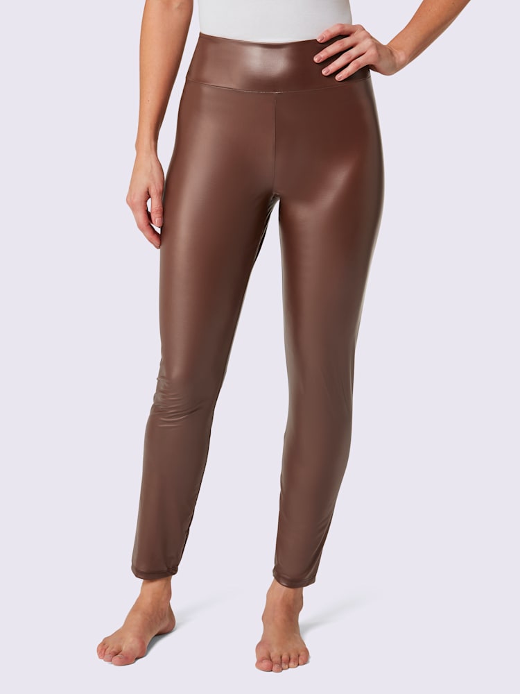 Legging imitation cuir mode, couleur marron, taille 46/48, marque wäschepur - helline