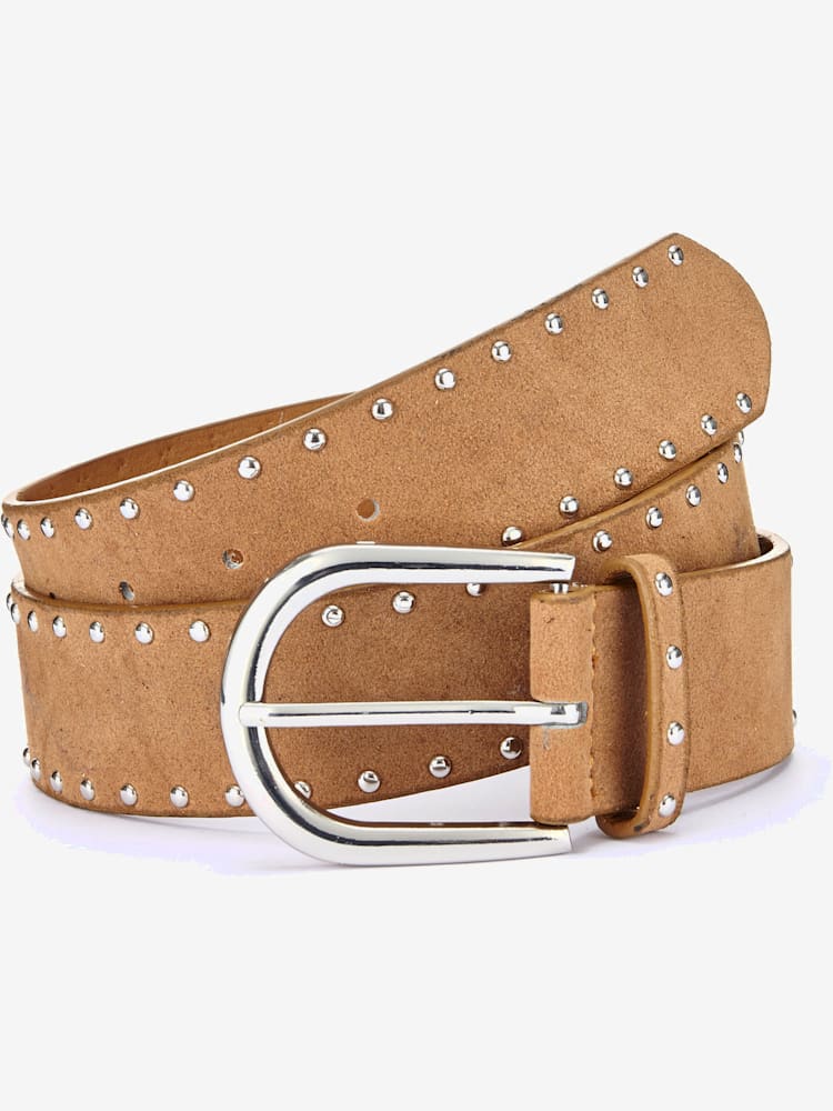 Ceinture hanches ceinture moderne en synthétique velours, couleur : marron clair uni, taille 105, marque LASCANA, 100% cuir - helline