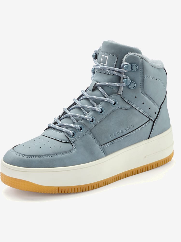 Baskets sneakers montantes avec doublure douce et agréable, couleur bleu, taille 42, marque Elbsand - helline