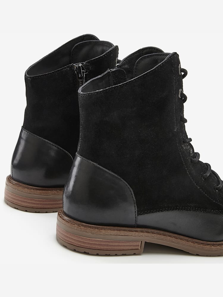 Bottines en cuir doux, couleur noir, taille 41, marque LASCANA - helline