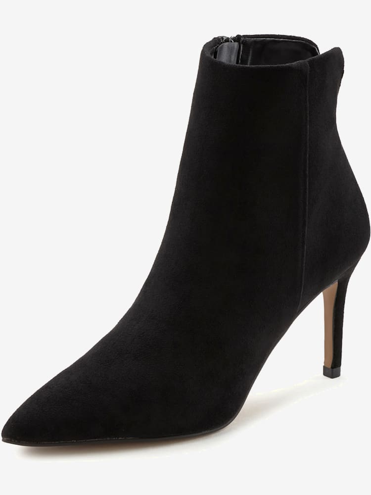 Bottines à talon haut talon aiguille féminin à la hauteur agréable, noir uni, taille 40, LASCANA - helline