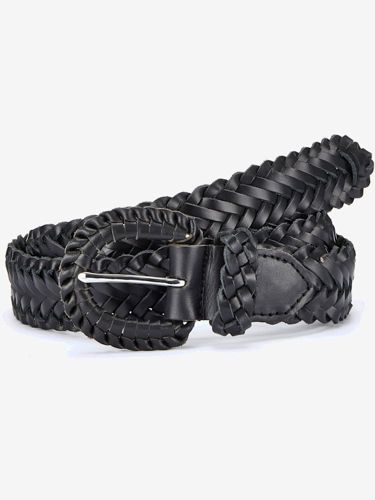 Ceinture tressée tendance avec boucle ton sur ton, couleur noir, taille 75, marque LASCANA - helline