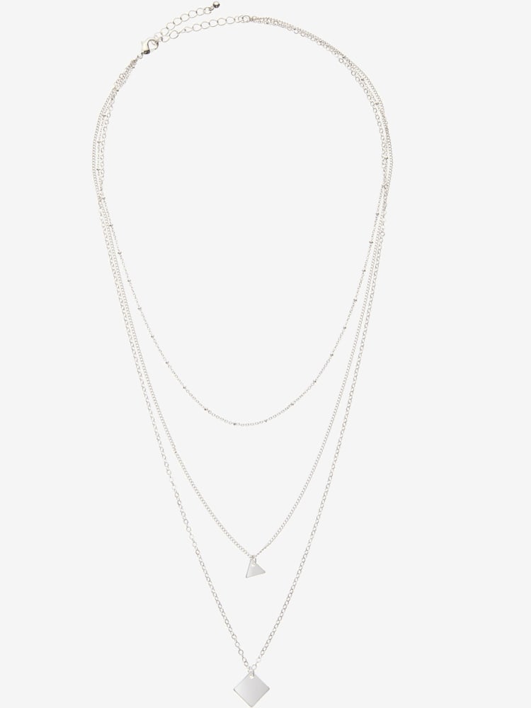 Chaîne avec pendentif collier à plusieurs rangs, couleur couleur argent, taille 0, marque LASCANA - helline