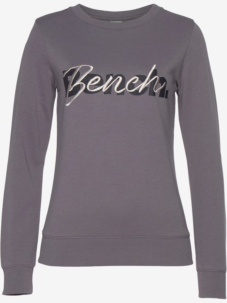 Sweatshirt basique avec logo imprimé et broderie, couleur violet, taille 42/44, marque Bench. Loungewear - helline