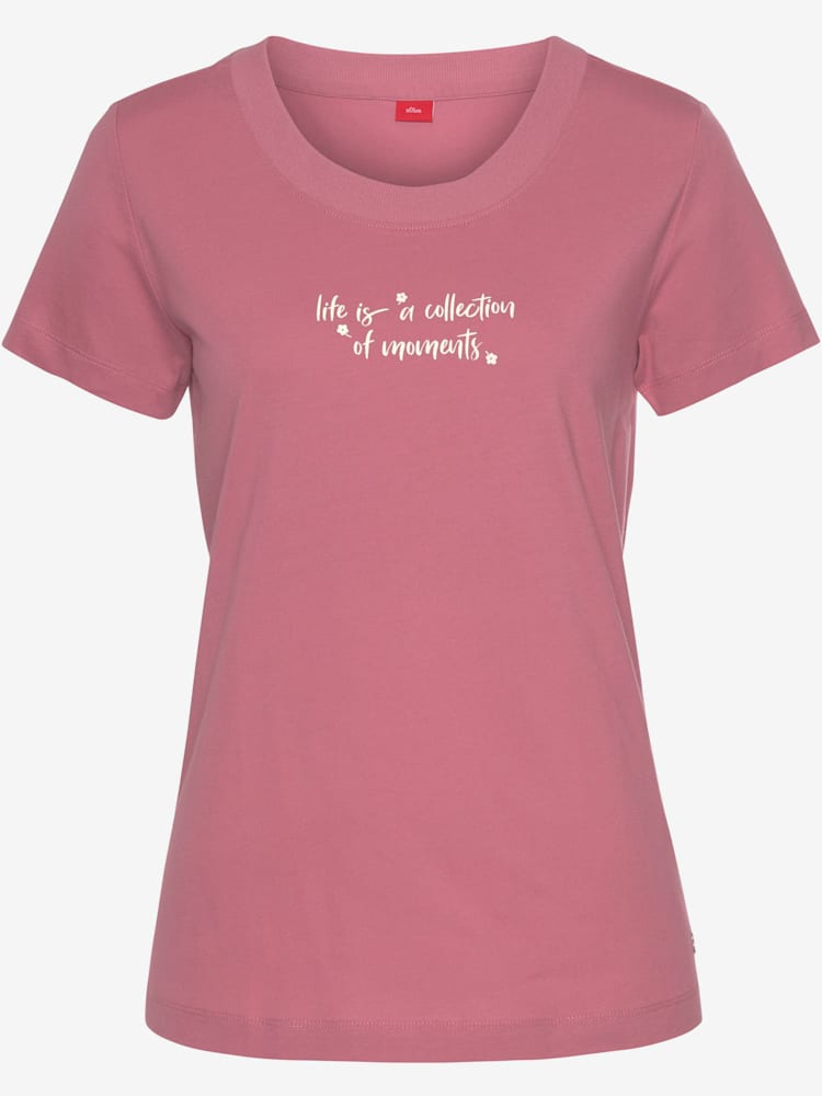 Haut de pyjama t-shirt s.oliver avec petit imprimé estival devant, couleur rose, taille 34/36, marque s.Oliver - helline