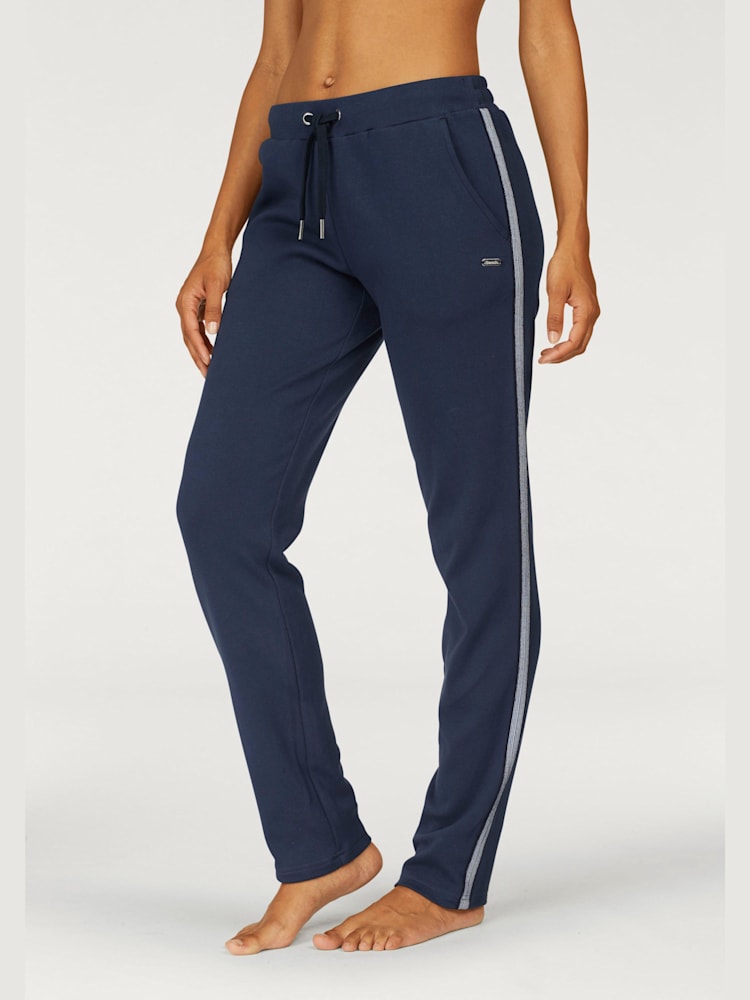 Pantalon d'intérieur sweatshirt avec bandes latérales métalliques, couleur bleu, taille 46/48, marque Bench. Loungewear - helline