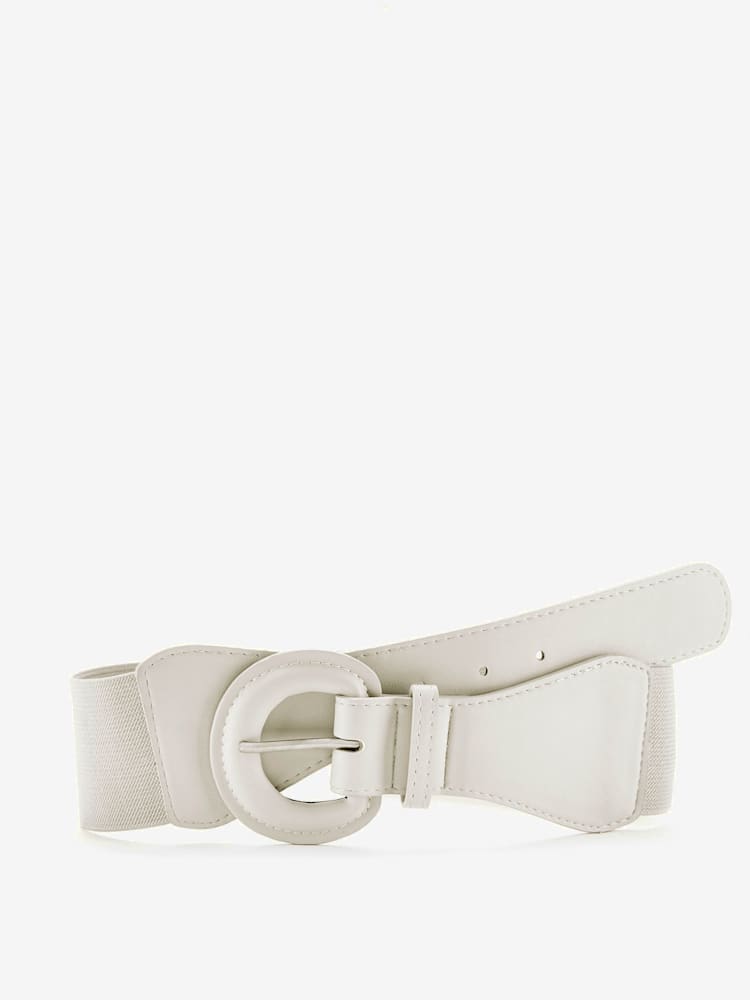 Ceinture élastique avec boucle ton sur ton, couleur blanc, taille 85, marque LASCANA - helline
