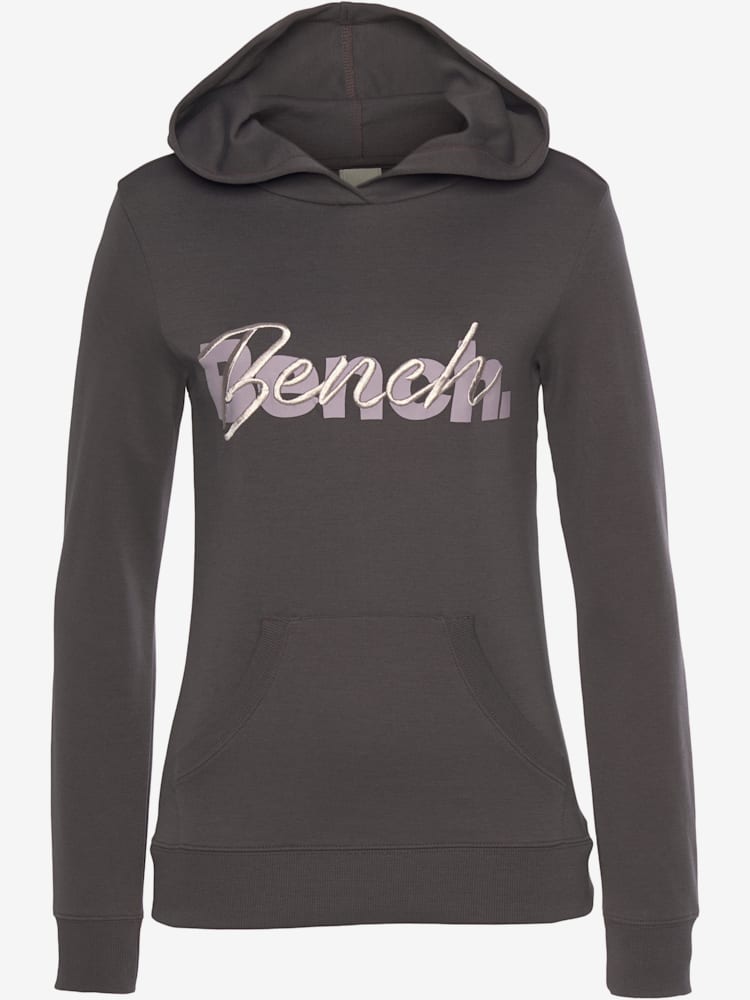 Sweatshirt à capuche sweat à capuche basique, logo imprimé et broderie, couleur gris, taille 34/36, marque Bench. Loungewear - helline