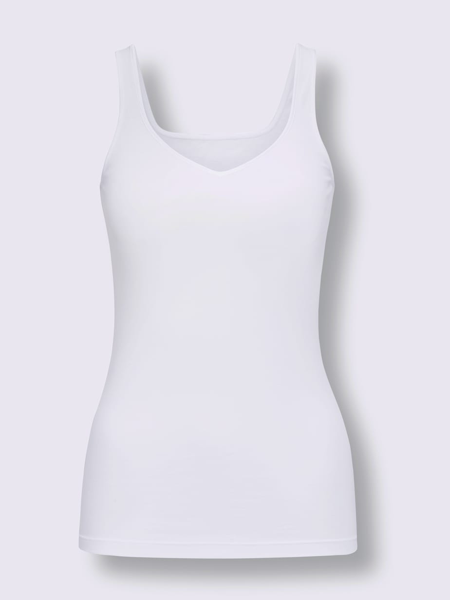 Débardeur à col rond femme blanc