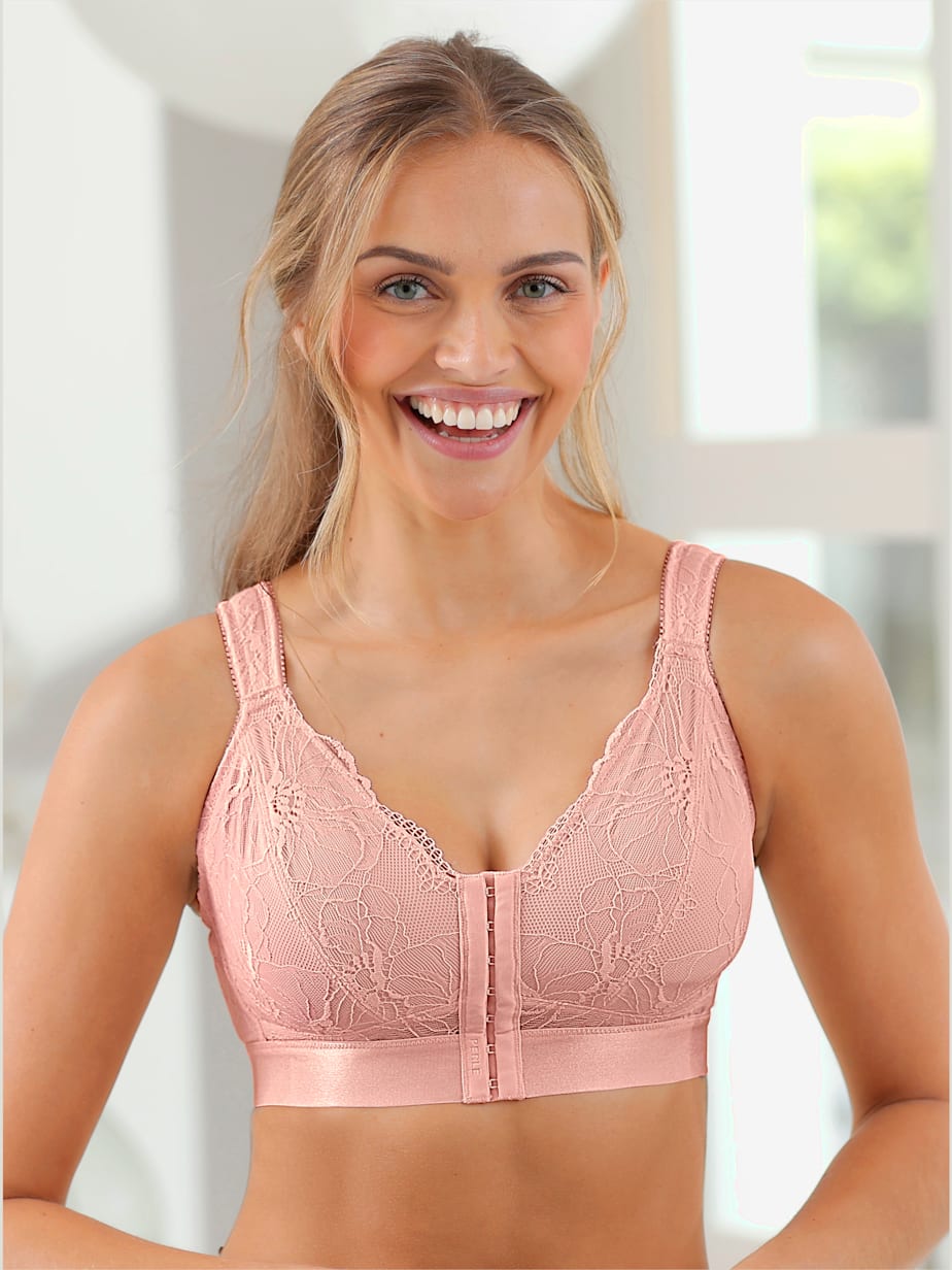Soutien-gorge Bralette En Dentelle MILONT – Sans Armature, Couverture Complète, Rose, Taille Coton